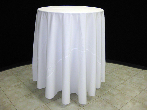 white cotton tablecloth round