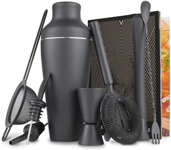 Professional Matte Black Stainless Steel Cocktail Shaker Set - Image 5